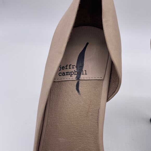 Jeffrey Campbell Compose Leather Half d’Orsay Peep Toe Pumps Natural Size 9 - Picture 6 of 9